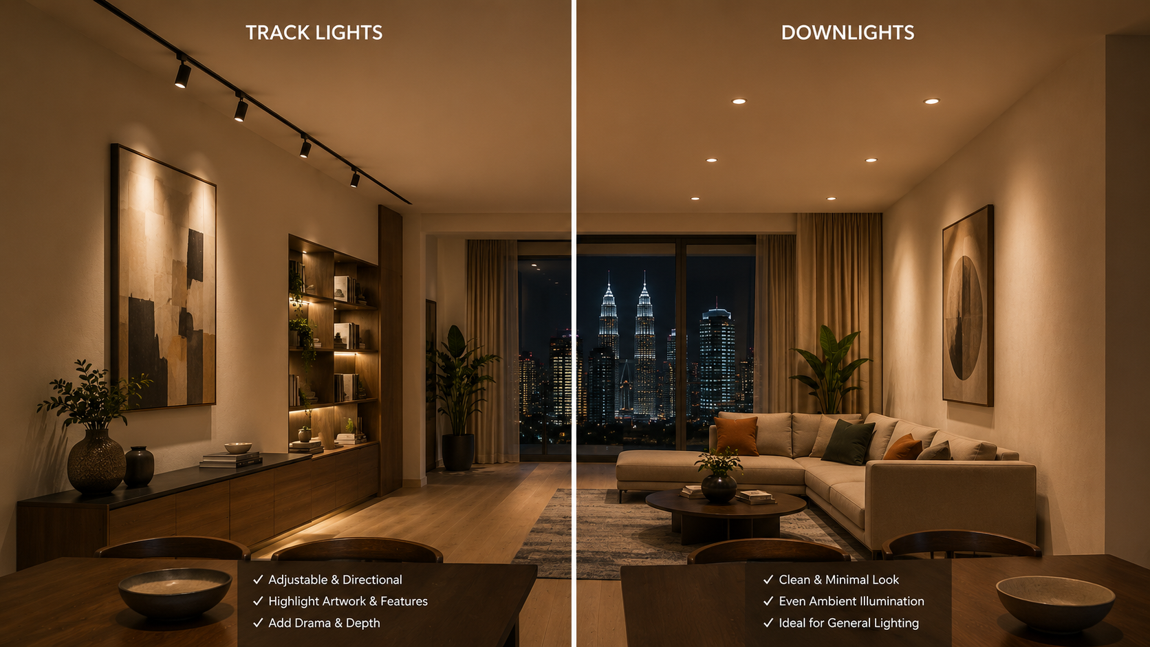 Track Lights vs Downlights: Which Is Right for Your Space?